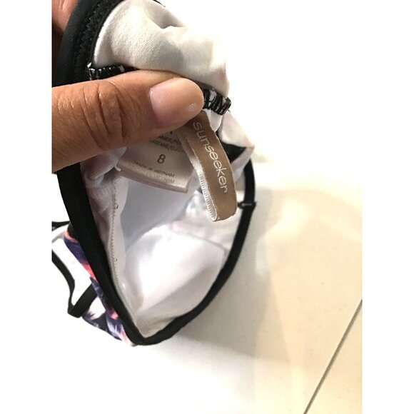 Sunseeker Womens Tropical Print Mesh Racerback Bikini Top Size 8 - Picture 6 of 6